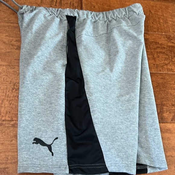 Puma Men’s athletic shorts with pockets gray/ black elastic inner band Large - Picture 13 of 16